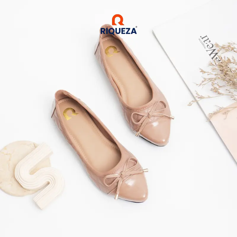 Riqueza SALVIA Sepatu Flat Shoes Wanita Flatshoes Balet Pita Quilted sepatu kerja wanita 4