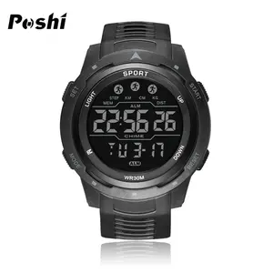 Jam Tangan Digital Olahraga Modis untuk Pria Stopwatch Tahan Air Lampu Led Tanggal Minggu Waterproof