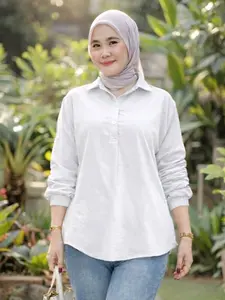 KEMEJA BAHAN CRINKLE WANITA POLOS VIRAL TERLARIS ATASAN KANCING TIGA MODEL TERBARU TOP1