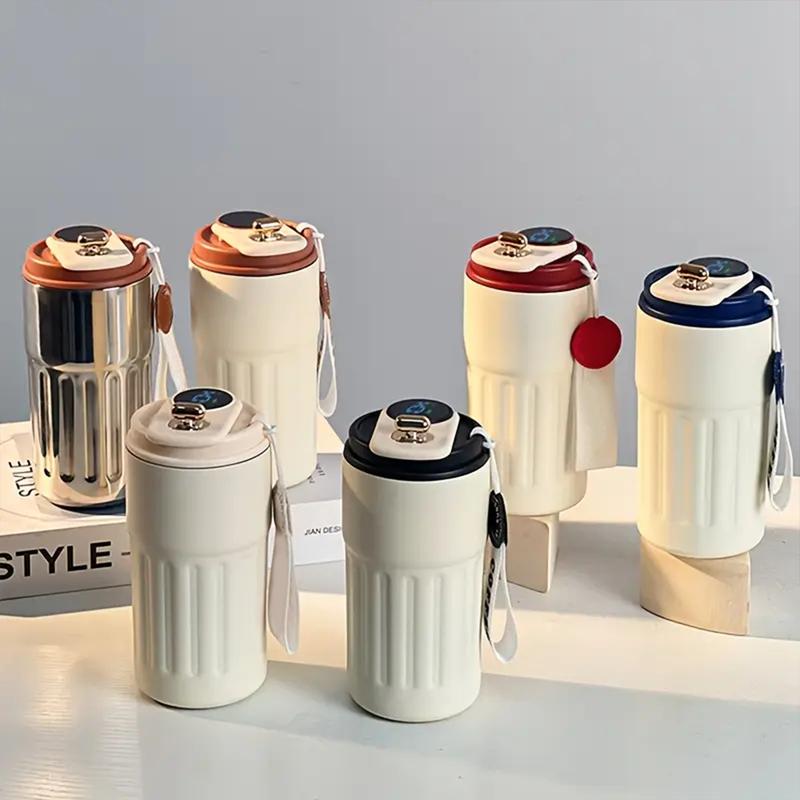 Màn hình kỹ thuật số thông minh Thermos Cup Màn hình nhiệt độ LED Cúp nhiệt bằng thép không gỉ Unisex Cốc di động 0