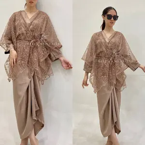 [ Paket 4in1 ]  B&F - BUNDLE - NAURA + ZELA One Set Rok Lilit Satin + Kimono Blouse / Set Satin Wrap Skirt Kondangan /  Outfit Kondangan / Oneset Modern Elegant