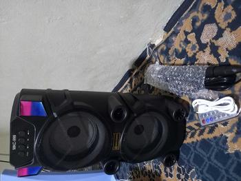 Product Review of Speaker Kimiso QS 999 Bonus Mic Kabel Speaker bluetooth Qs-999 plus mic karaoke salon portable wireless Led from W**k 1