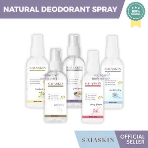 [ORIGINAL] SAIASKIN Natural Deodorant Spray 60ml - Tahan 24 Jam, Alcohol Free, Cherry Blossom Sweet Powdery Vanilla Cream