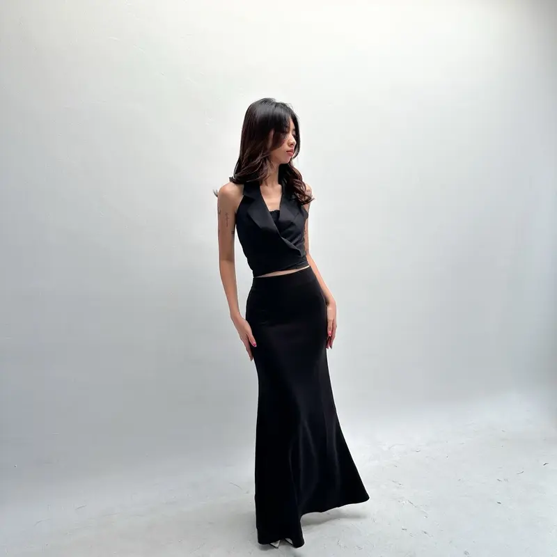 Dimiso - Belle Flare Skirt - Rok Flare Maxi Wanita - Mermaid Maxi Skirt Rok Panjang Wanita - Korean Loose Maxi Skirt Rok Wanita Anti Kusut - Rok Basic Polos 8