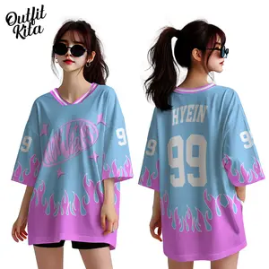 Jersey Oversize New Jeans Blue Pink Unisex Fullprint
