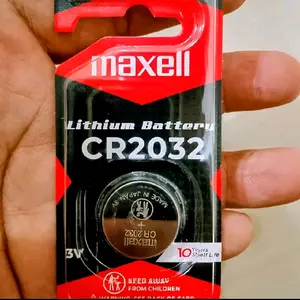Maxell  1 pcs Baterai Lithium CR2032 -3V Dengan durasi 10 thun bisa buat Remot mobil - motor