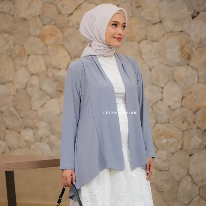 Kardigan tangan panjang/ Kardigan polos / Kardigan Bahan jersey /  Cardigan Wanita Muslim Tebal Kancing Basic