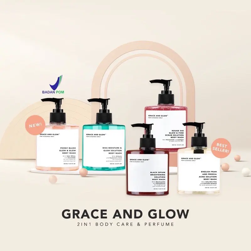 SHARE IN JAR GRACE & GLOW BODY WASH BLAGK OPIUM/ENGLISH PEAR/ROUGE/100 ML Mandi Membersihkan