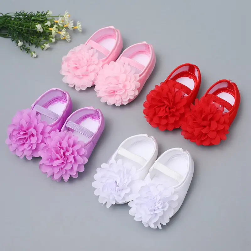 Giày Bệt Cotton Cho Bé Gái, Đế Mềm, Thiết Kế Hoa Và Trơn, Thích Hợp Cho Bé Gái, Giày Công Chúa, Cho Trẻ Em