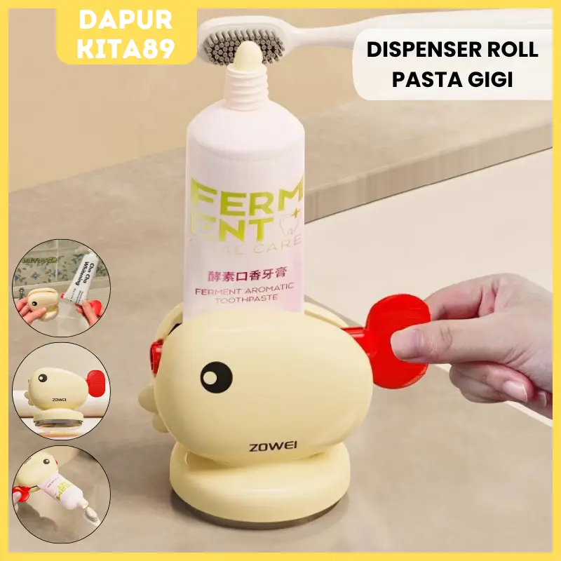 DK89 Toothpaste Squeezer Alat Pemeras Pasta Gigi Stand Dispenser Odol Alat Penjepit Penggulung Pasta Gigi Nyata / Dispenser Alat Klem Rol Pasta Gigi Rol Putar / Alat Ekstrusi Rol Putar Tempat Pemeras Pasta Gigi