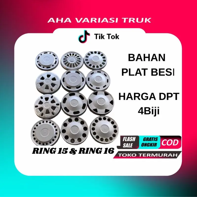 Dop truk plat besi R15 dan R16 (4pcs)