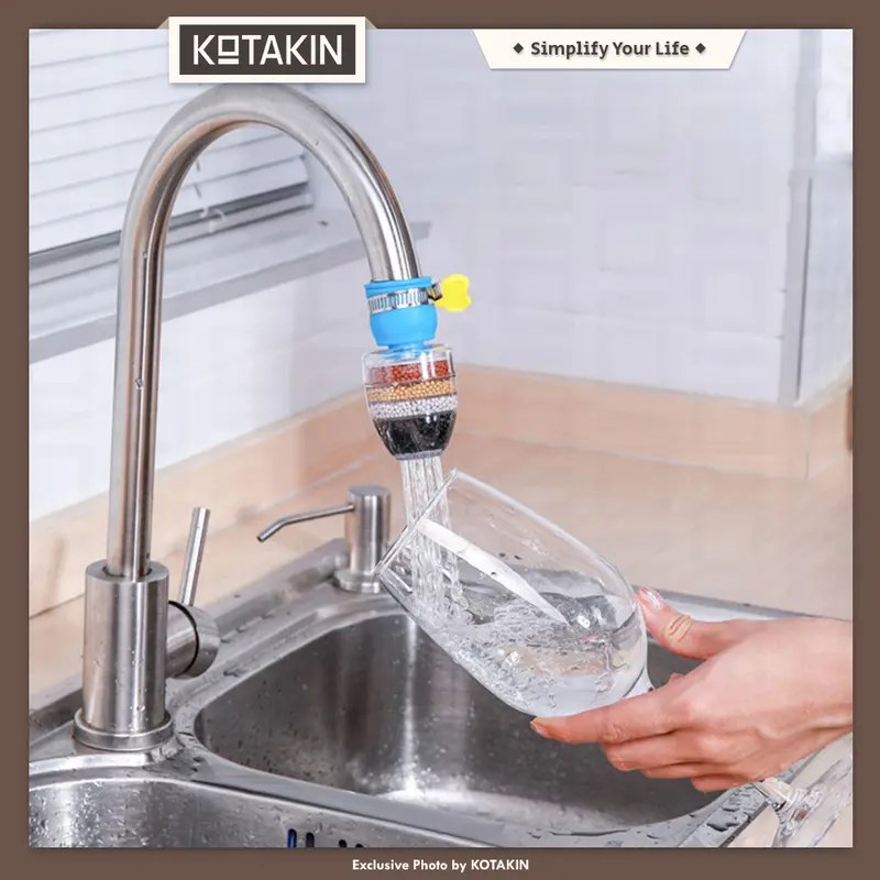 KOTAKIN Filter Air Sambungan Kran Saringan Penjernih Water Kepala Penyaring Keran Wastafel Kamar Mandi 1