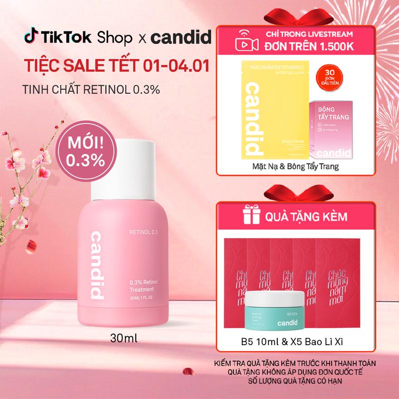 Tinh chất Retinol 0.3% Hỗ Trợ Cải Thiện Nền Da CANDID 0.3% Retinol Treatment 30ml