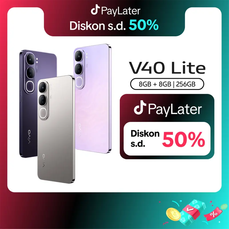 vivo V40 Lite 4G (8/256) - AI Aura Light Potrait, AI Erase, 80W FlashCharge, 32MP Front Camera