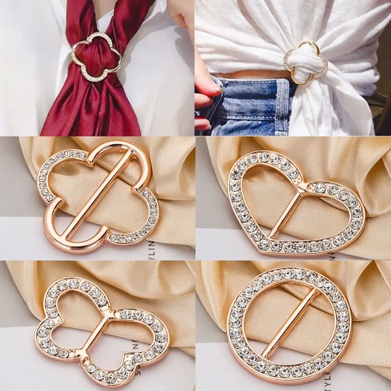 Trâm Cài Trái Tim Tình Yêu, Kim Cương Giả, Nút Thắt, Thắt Lưng, Khóa Cổ, Ghim Cài, Kẹp Áo Phông, Quần Áo, Khăn Lụa