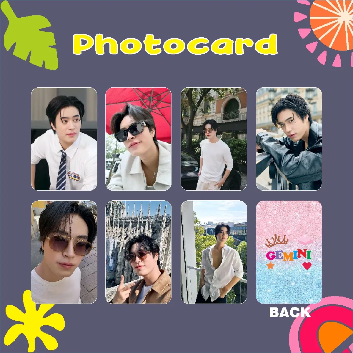 photocard gemini fourth isi 7 lembar / aktor thailand / gmmtv