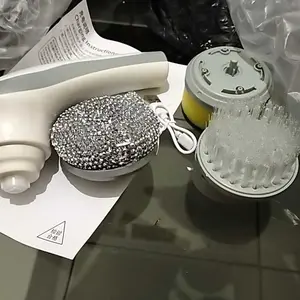 QPT Mall Sikat Elektrik 4 in 1 Handheld   Sikat WC Elektrik   Sikat Kamar Mandi Rotasi Cerdas 360° Derajat Kebisingan Rendah Tahan Air IPX7 Wastafel Dapur Cleaning Brush