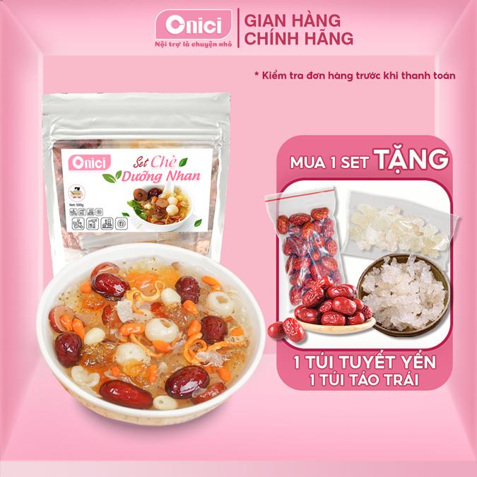 chè dưỡng nhan 13 vị 500gr nấu 30 chén Bếp Của Mẹ ONICI - set nguyên liệu nấu chè kèm công thức nấu & Quà Tặng