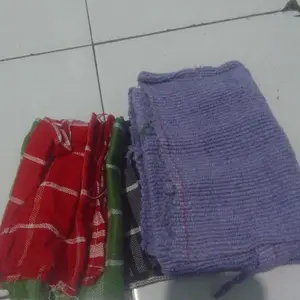 serbet dapur warna / lap dapur kain JUMBO 1 LUSIN UKURAN 60X60 CM bahan cotton tebal Putih Kotak