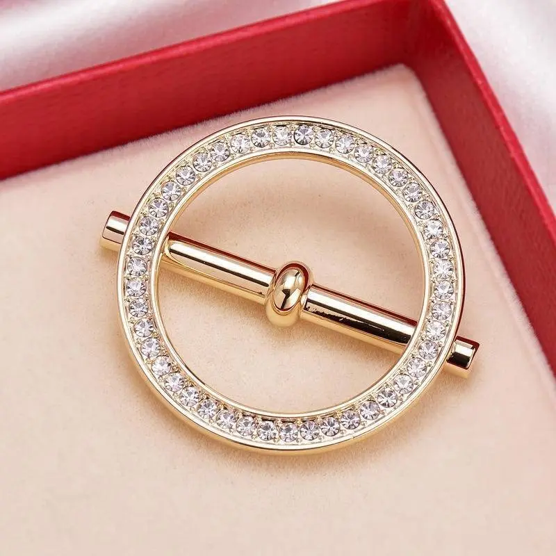 1 piece of elegant round silk scarf buckle clothing to wear with alloy hem buckle headband buckle ring