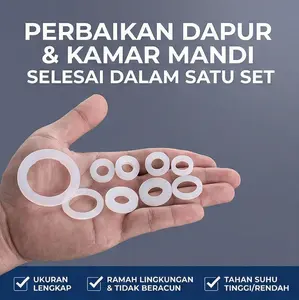 Set Paking Silikon Seal Lengkap 80 Pcs, Perlengkapan Perbaikan Kran Pipa Wastafel Dapur & Kamar Mandi, Tahan Suhu Tinggi & Rendah, Aman Tanpa Racun, Mudah Disimpan