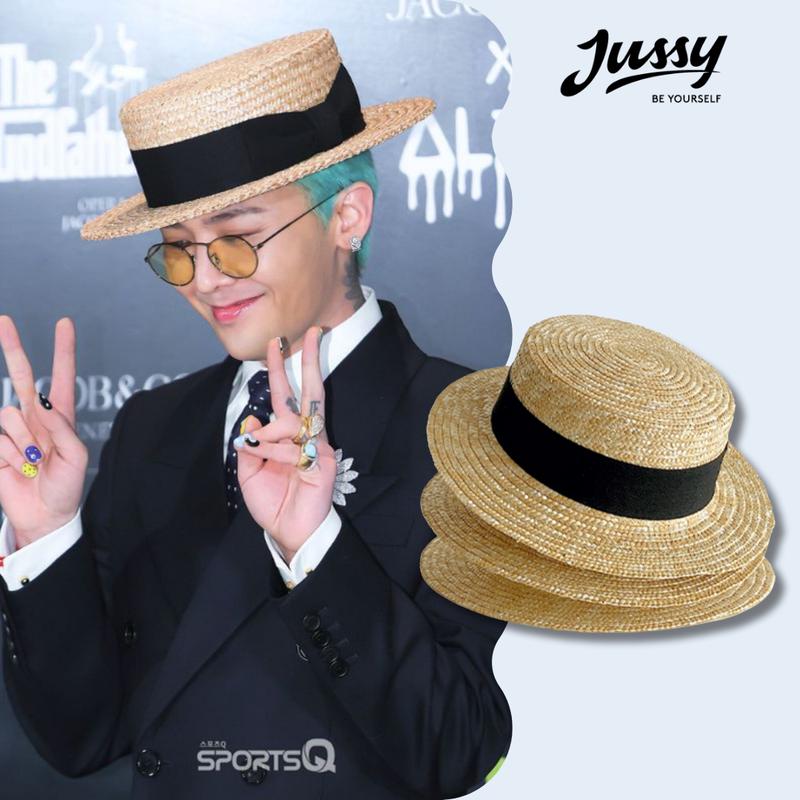 Nón Cói Rơm Rộng Vành Đầu Bằng JCB06 Jussy Official Kiểu Dáng Mũ Cói G-Dragon Đi Biển cho Nữ Đóng Kèm Hộp To Giữ Form