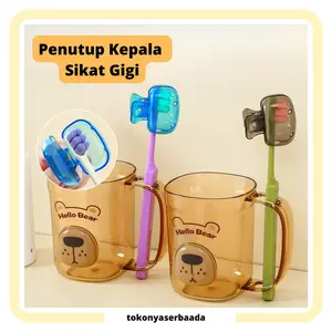 TSA (COD) Penutup Kepala Sikat Gigi Portable Pelindung Sikat Gigi Bayi Anak Dewasa Model Jepitan Transparan/Cover Sikat Gigi Travel Motif Transparan Anti Kotor