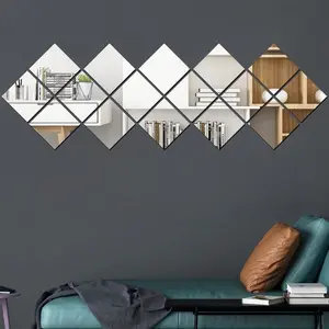 Cermin Susun/Cermin Tempel Dinding Ukuran 16x16 cm dengan Bingkai Fiber Anti Rayap