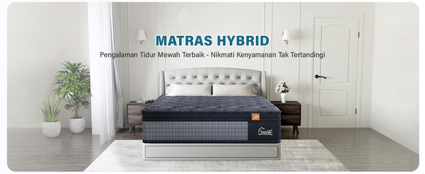 Kasur Pegas Busa Dingin Premium, Tebal 26/30 cm, Kasur Lantai Lembut, Anti Lembab, Termasuk Bantal Gratis