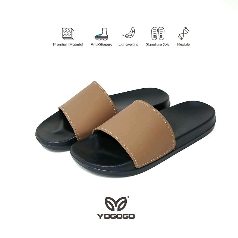 Sandal Slide Sendal Slop flip flop Pria Wanita Polos Flat 2