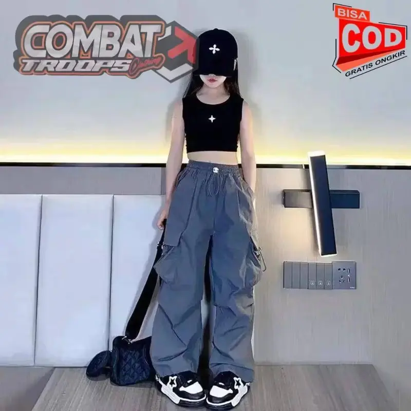 Kids Celana Cargo Pants Anak Perempuan 2 - 15 Tahun | Celana Kargo Anak Kekinian 0