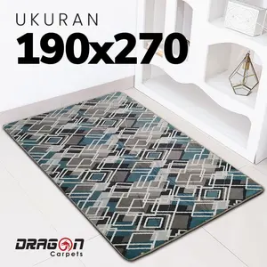 [Dragon Carpet] 190x270cm Karpet Busa Malaysia Motif Minimalis Dan Kembang Lembut Anti Slip Bisa COD