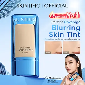SKINTIFIC Daily Filter Perfect Skin Tint |  Lightweight Like a Tint, Lasts Like Foundation, Skin-Like Healthy Finish |   Penutup Sempurna, Healthy Glow, Foundation|Like, BB/CC, Makeup Base, Untuk Semua Jenis Kulit, Concealer