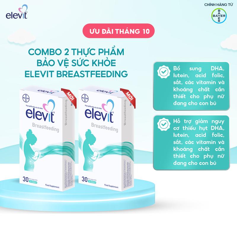 Combo 2 hộp Elevit sau sinh Breastfeeding vitamin tổng hợp hỗ trợ phụ nữ sau sinh và cho con bú