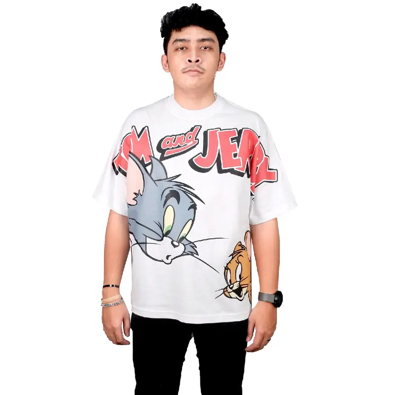 KAOS KARTUN TOM AND JERRY SERIES OVERSIZE KATUN COMBED 20S 1