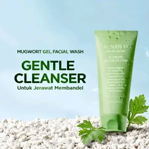 ACNAWAY Facial Wash Mugwort Gel 100ml  For Acne Prone Skin Sabun Cuci Muka Untuk Wajah  Berjerawat Sensitif Berminyak Bruntusan Membersihkan Kulit