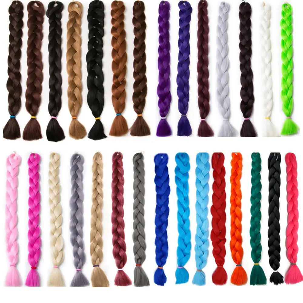 Ombre Hairstyles Synthetic False Braid Crochet Braids Jumbo Braiding Hair Extension