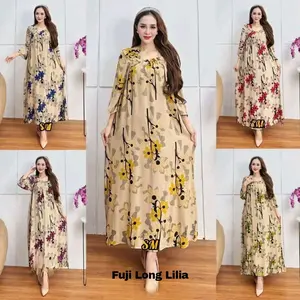 Daster Fuji Jumbo LD 120 Panjang Motif Bunga Lilia