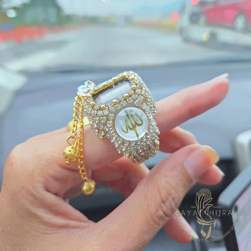 SayaHijrah - Cincin Tasbih HIAS Digital MINI Ring LED ALARM Lampu KELAP KELIP