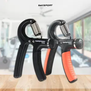 TaffSPORT TPR Adjustable Hand Grip Olahraga Tangan 5-60kg dengan Pegangan Nyaman & Tali Kunci untuk Latihan Kekuatan backhand hans device