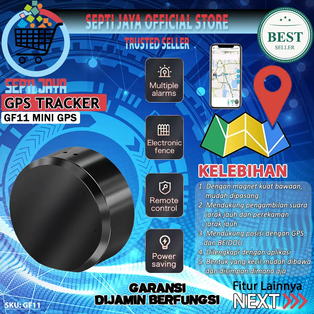 Smart GPS Tracker GF11 Mini GPS Real Time Pencari Lokasi Tracking Location Dan Rekam Suara Voice Recorder & Sistem Keamanan GPS untuk Mobil dan Motor