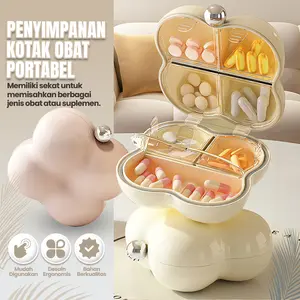 Kotak Pil Mini Portabel Stylish dengan Dispenser Multi-Kompartemen untuk 7 Hari & Penyimpanan Perhiasan Kedap Udara Ideal untuk Perjalanan