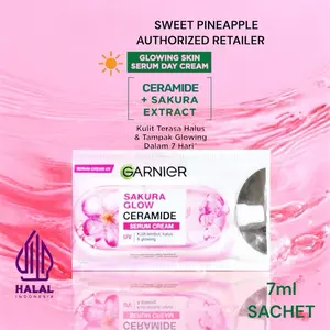 ( SACHET ) Garnier Sakura Glow UV  Day Serum Cream 7ml