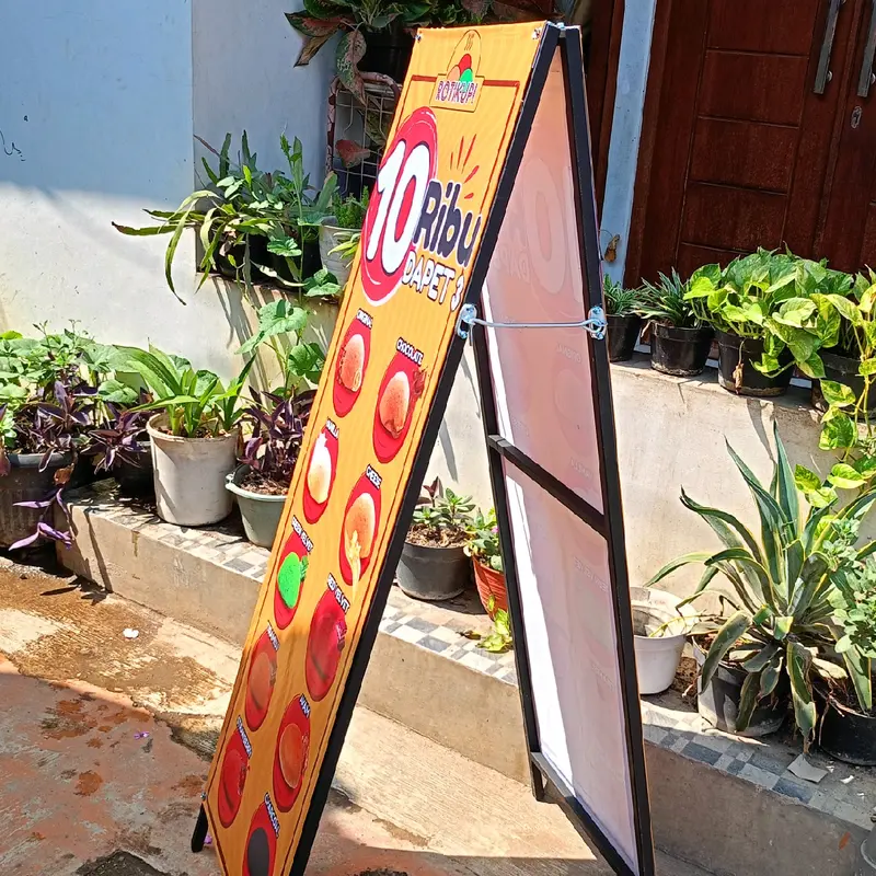 Standing Banner 2 Sisi Besi Hollow Galvanis 2x2 Ukuran T 150cm x L 50cm Hitam 4