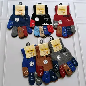 sarung tangan anak cowok 4-8 tahun woll rajut