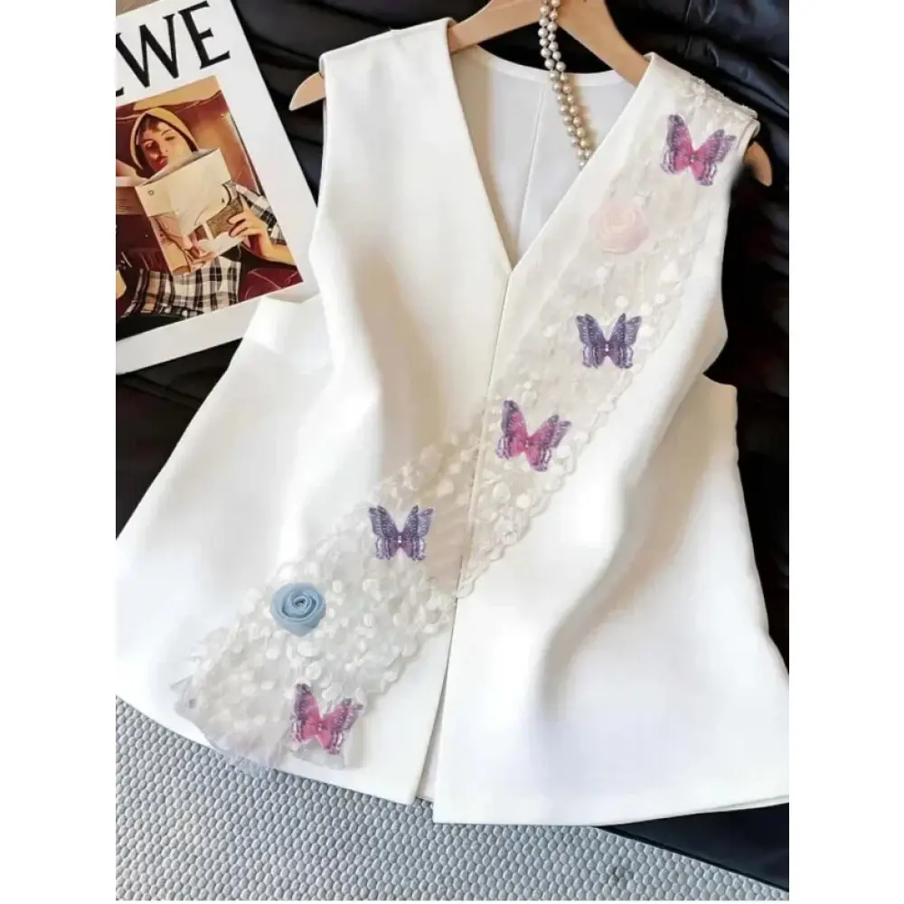 [ready stock]FADFAD vest gaya korean dengan motif unik tanpa lengan untuk wanita kelas atas
