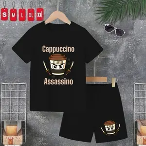Setelan kaos anak premium baju kaos anak set baju kaos anak distro 1-15 / CUPPUCCINO ASSASSINO