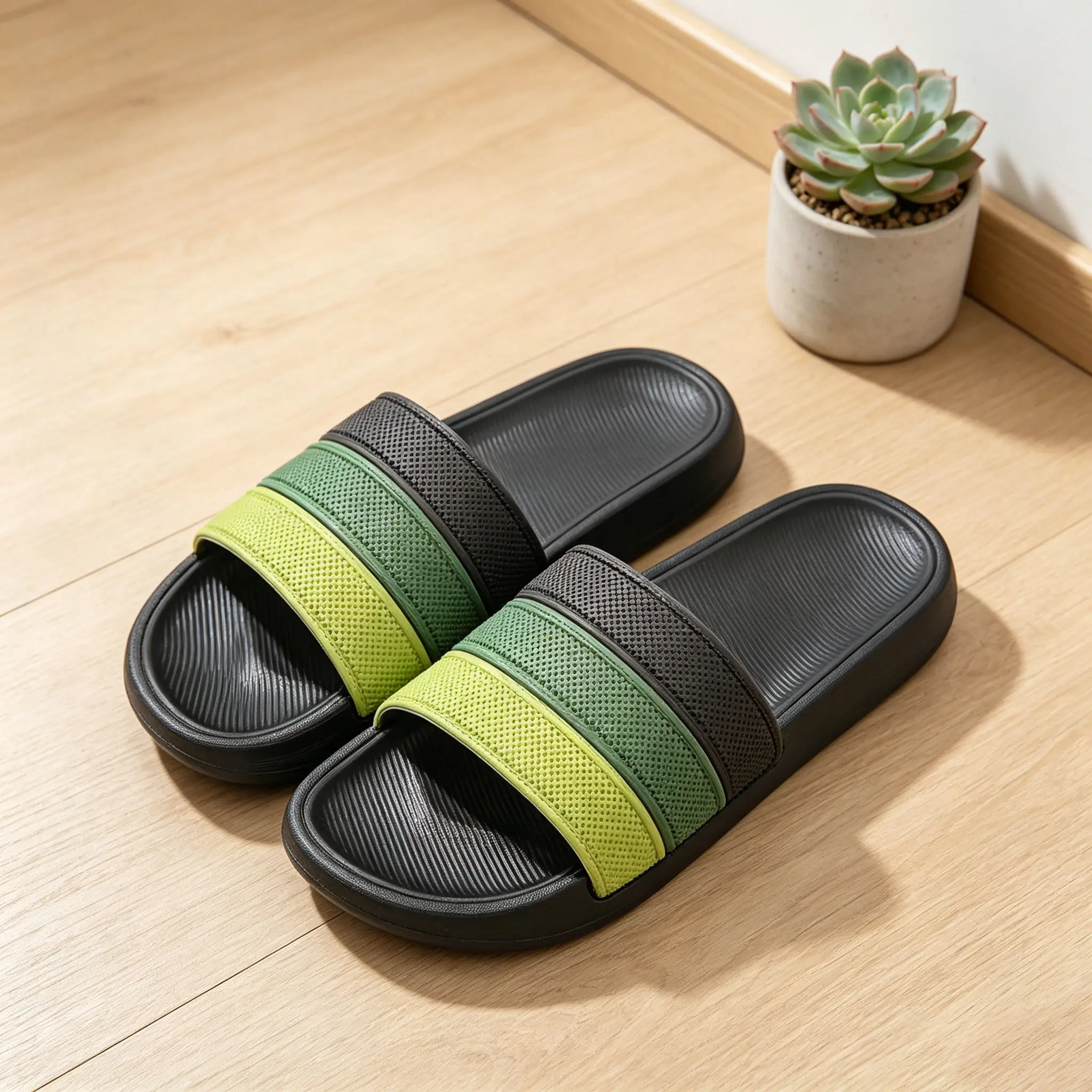 Sandal Pria EVA Ringan Nyaman Desain Minimalis Sporty Anti Slip dengan Sol Bergaris Grip, Strap Lebar Kuat dan Tampilan Casual Kekinian, Pilihan Tepat untuk Rumah, Jalan Santai, Traveling serta Melengkapi Gaya Harian Pria Modern
