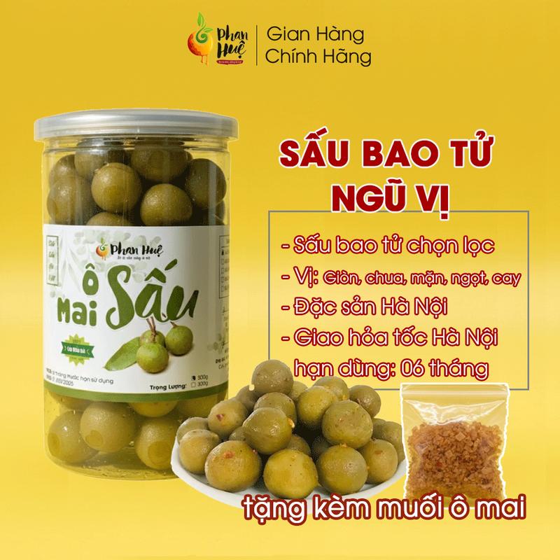 Ô mai xí muội sấu bao tử giòn ngũ vị Phan Huệ hộp 100g 300g 500g. Vị giòn chua cay mặn ngọt. Đặc sản Hà Nội Snack Ăn Vặt Snack Ăn Vặt