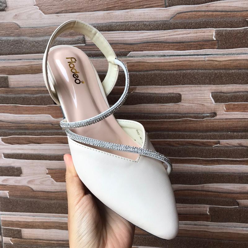 [NAIK SIZE] Sandal Heels Selop Wanita Fladeo 3cm LT Sandal Pesta Tali Mutiara 4